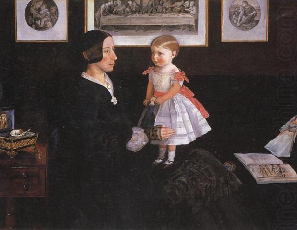 Sir John Everett Millais Mrs James Wyatt Jnr and her Daughter china oil painting image